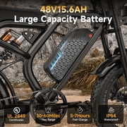 HiKeep 1500W Peak Electric Bike for Adults, 20 Fat Tire Ebike, 48V 15.6Ah Battery, E-Mountain Bike, Shimano 7-Speed Bicycle, UL2849