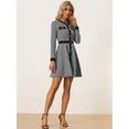 thumbnail image 2 of Vestido Elegante con Botones y Cuello Redondo Tela a Cuadros para Mujer Negro XL, 2 of 5