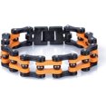 thumbnail image 2 of Stainless Steel Mens Bracelet Bike Chain Wide Motorcycle Heavy Bangle Man Jewelry (Orange), 2 of 5