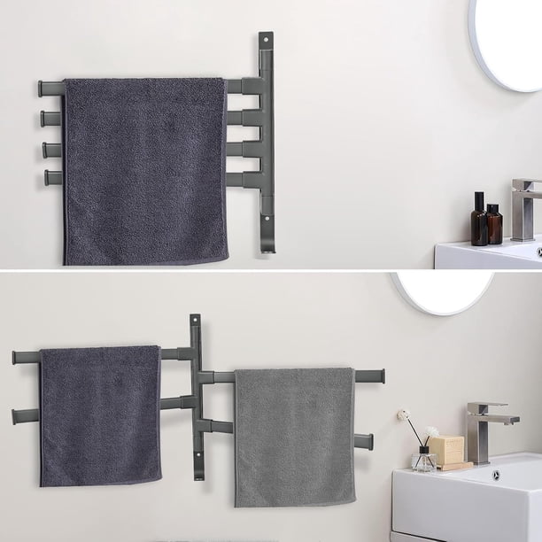 Porte-serviettes Inox Noir Porte-serviettes Autocollant En Acier Inoxydable Pivotant à 180° Avec 5 Porte-serviettes 2 Bras Porte-serviettes Inox Noir Porte-serviettes Autocollant En Acier Inoxydable Pivotant à 180° Avec 5 Porte-serviettes 2 Bras