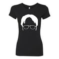 thumbnail image 2 of Wild Bobby, Office Dwight Glasses Face Silhouette Funny Schrute, Pop Culture, Women Slim Fit Junior Tee, Black, Small, 2 of 4
