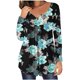 thumbnail image 2 of Pntutb blusa informal con estampado de flores sueltas y cuello redondo con botones abiertos y manga larga para mujer Pntutb Pntutb-1807, 2 of 6