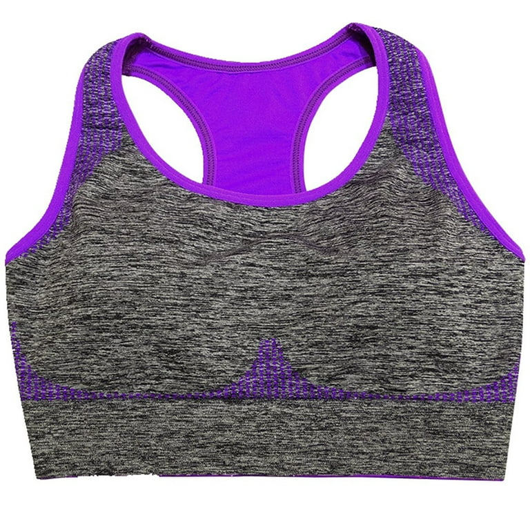 Aayomet Push Up Bras for Women Women Seamless Sports Bra High Impact Pocket  Yoga Bra -binding Underwear,Purple S
