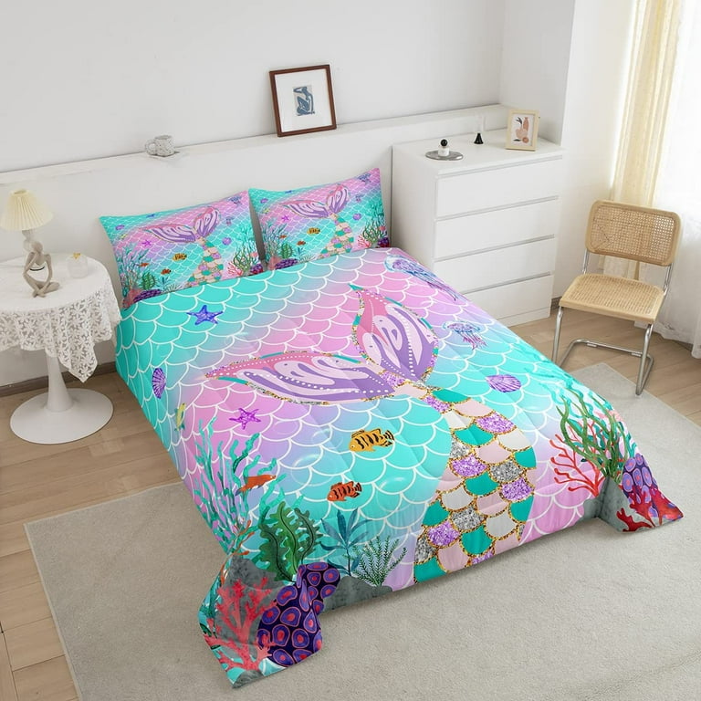 Mermaid comforter cheap set queen