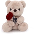 thumbnail image 2 of Ositos de peluche con rosa, oso de San Valentín de 9 pulgadas, regalo del día de San Valentín para novia o regalo para niños en vacaciones, noche romántica, oso de peluche Kawaii, aniversario, 2 of 3