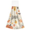 thumbnail image 7 of Yayeee Kitchen Hanging Hand Towels Set of 2 with Loop Bathroom Absorbent Tie Towel, Halloween Cute Pumpkins, 7 of 7