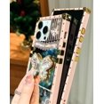 thumbnail image 4 of Funda compatible con iPhone de 16 a 6,1 pulgadas con purpurina de lujo, diseño de mariposa, plegable, con soporte, suave, con efecto espejo de policarbonato, antideslizante, para mujeres y niñas, 4 of 6