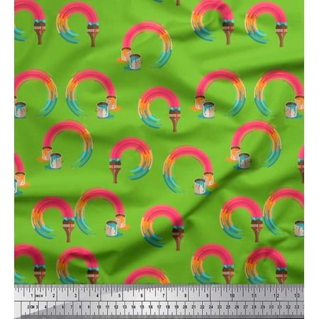 Soimoi Green polyester Crepe Fabric Paint Brush Abstract Decor Fabric Printed Yard 42 Inch Wide price history on PriceWatchPro