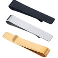 thumbnail image 1 of 3 Pc Set 1.9 Inch Skinny Tie Bar Clip - Silver,Black,Gold, 1 of 6