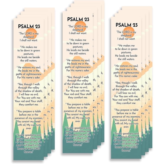 Christian Verses Bookmark | Page Marker Divider | The Lord Is My Shepherd (Psalm 23) (Pack of 12)