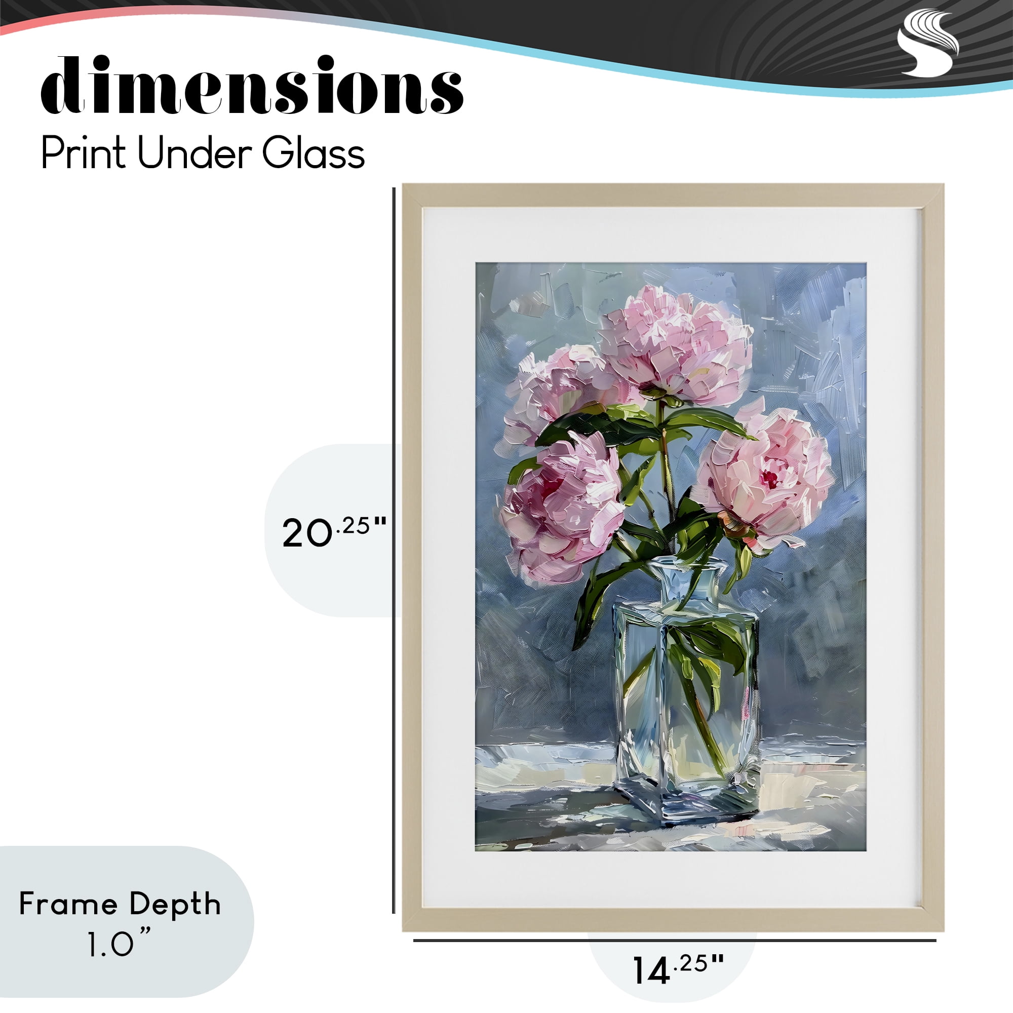 Stupell Industries Beautiful Pink Pastel Peonies Birch Framed Print Under Glass, design by Creative Studio