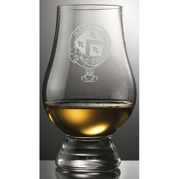 Glencairn Clan Walsh Branded Whisky Glass In Gift Carton