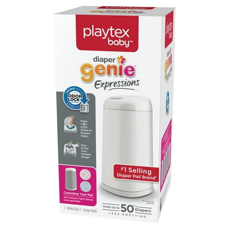 Playtex Diaper Genie Expressions Customizable Diaper Pail with Starter (Best Diaper Pail Or Disposal System)