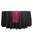 thumbnail image 2 of BalsaCircle 12x108 in Fuchsia Silver Mesh Wavy Embroidered Sequins Table Runner Party Events Reception Decorations Supplies, 2 of 8