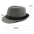thumbnail image 5 of Fusipu Jazz Cap Wide Brim Classic Autumn Winter Stripe Design Fedora Hat for Daily Wear, 5 of 8