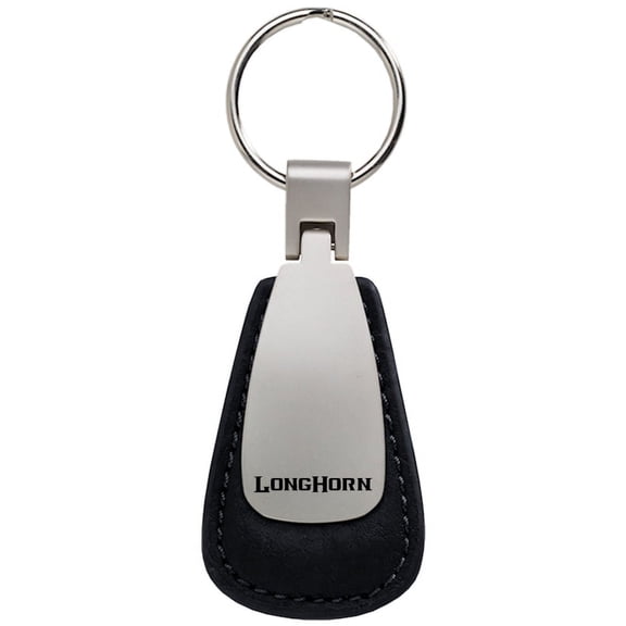 Dodge Longhorn Leather Teardrop Key Chain (Black)