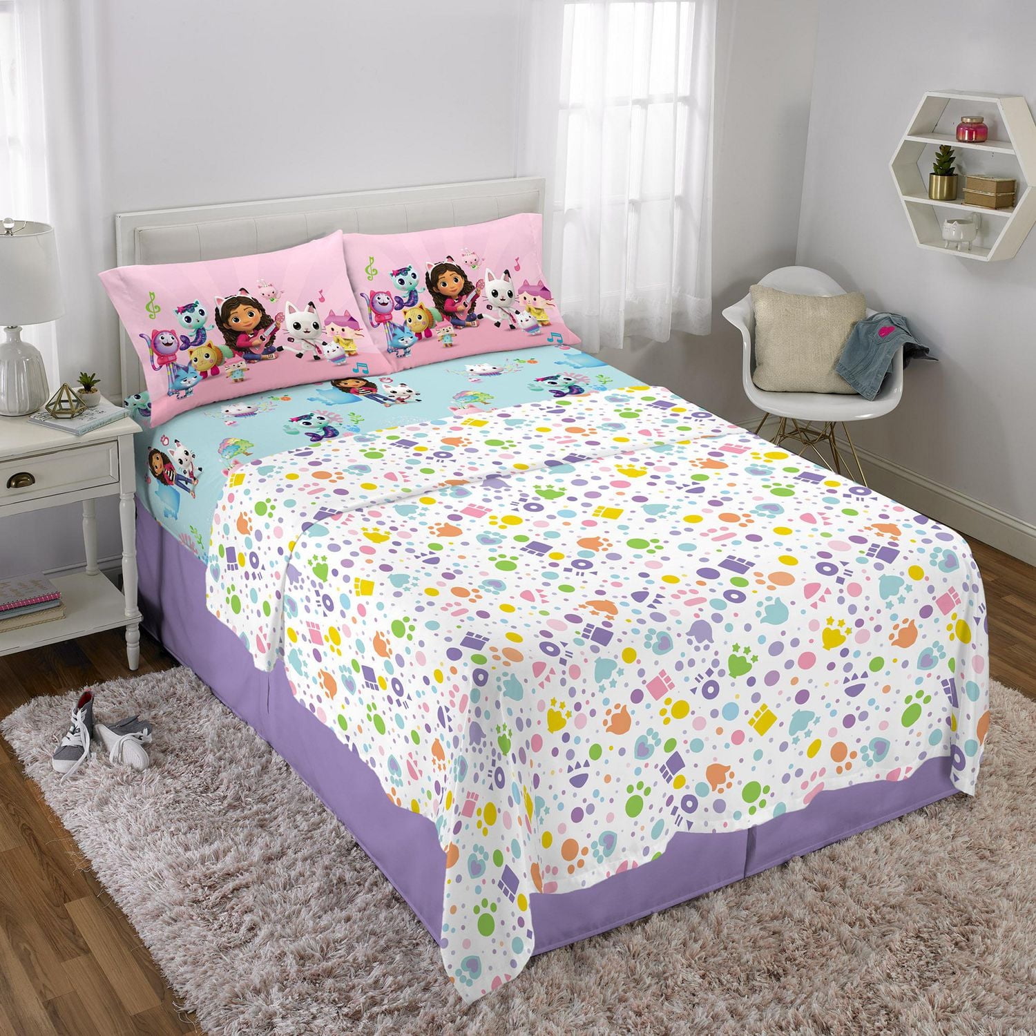 Gabby's Dollhouse "Paw Tastic" Full Sheet Set, Gabby's Dollhouse Full Sheet Set
