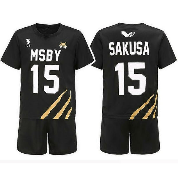 ¡Haikyuu!! Conjunto de disfraz de cosplay, uniforme del equipo Black Wolf para hombre, ropa deportiva de anime para juego de rol