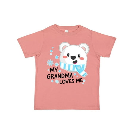 

Inktastic My Grandma Loves me- polar bear Gift Toddler Boy or Toddler Girl T-Shirt