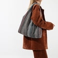 thumbnail image 1 of Bolso de hombro informal para mujer, estilo western con bloques de color, diseño retro vertical, bolso de tela con gran capacidad, bolsa de lona., 1 of 6