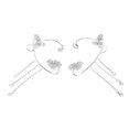 thumbnail image 1 of 1 par de pendientes con borlas de circonita y diamantes de imitación, ajustables y brillantes, para citas, color plateado, 1 of 15