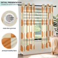 thumbnail image 3 of Yayeee Window Curtains Light Filtering 63"x52" Grommet Panel Pair Home Living Room Decor, Orange Checkered Pattern, 3 of 7