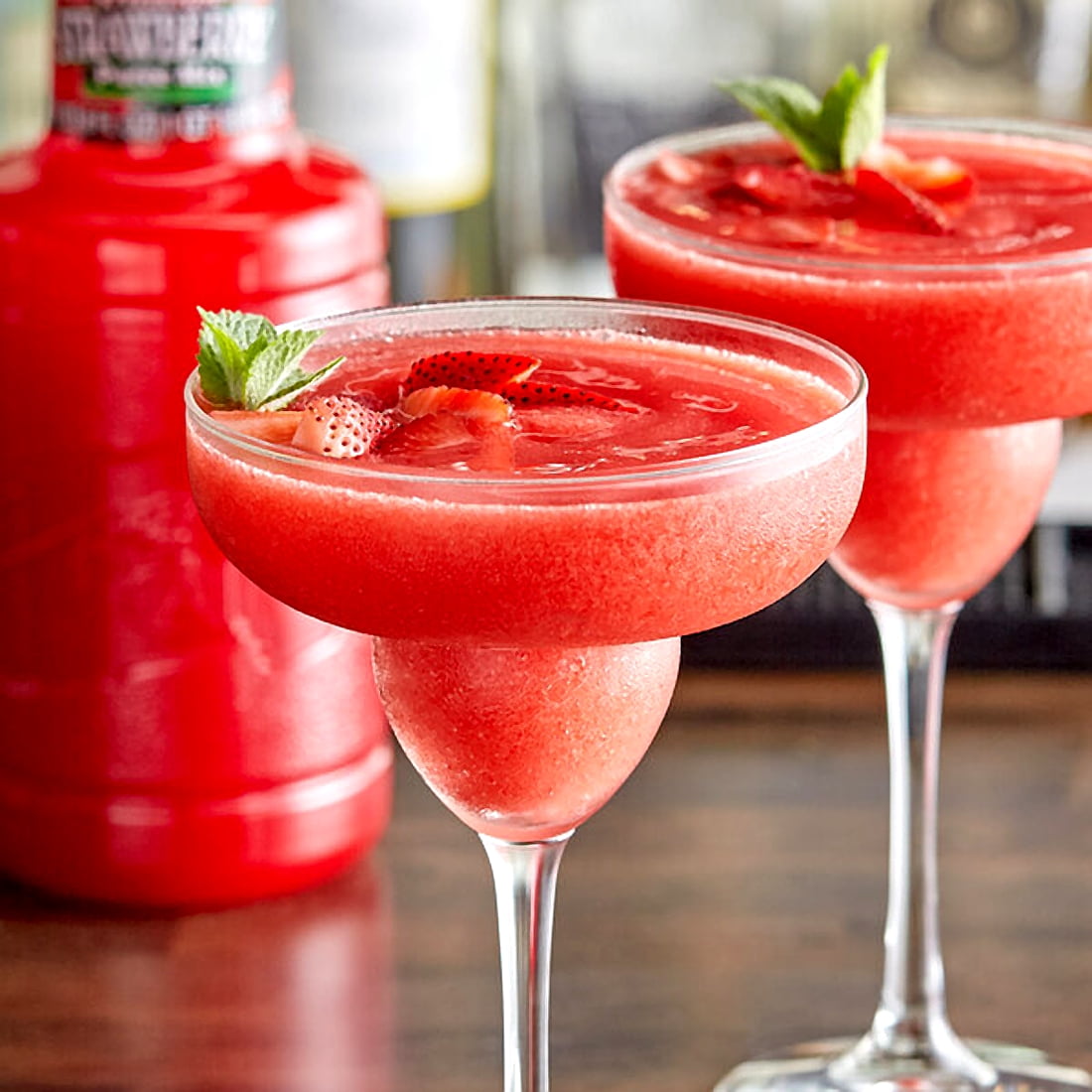 Finest Call Strawberry Puree Cocktail Mixer, 1 Liter Plastic Bottle