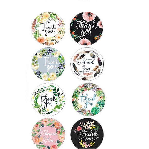 500Pcs Chic Thank You Stickers For Baking Packing Label DIY Item Party Home Use Multi-color Strong Adhesiveness