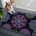 thumbnail image 4 of Boho Floral Bathroom Rug Washable 2x3 Entryway Rug Non Slip Abstract Bohemia Flower Plant Black Front Door Mat Low Pile Indoor Doormat Throw Floor Carpet for Kitchen Bedroom Entrance, 4 of 8