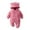 B-Pink, variant on Gpaecead 0-18M Baby Clothes Long Jumpsuit Baby Boys Girls Solid Color Zipper Fleece Hooded Jumpsuit Newborn Pajamas Blue