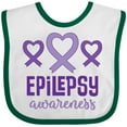 thumbnail image 3 of Inktastic Epilepsy Awareness Month Ribbon Girls Baby Bib, 3 of 4