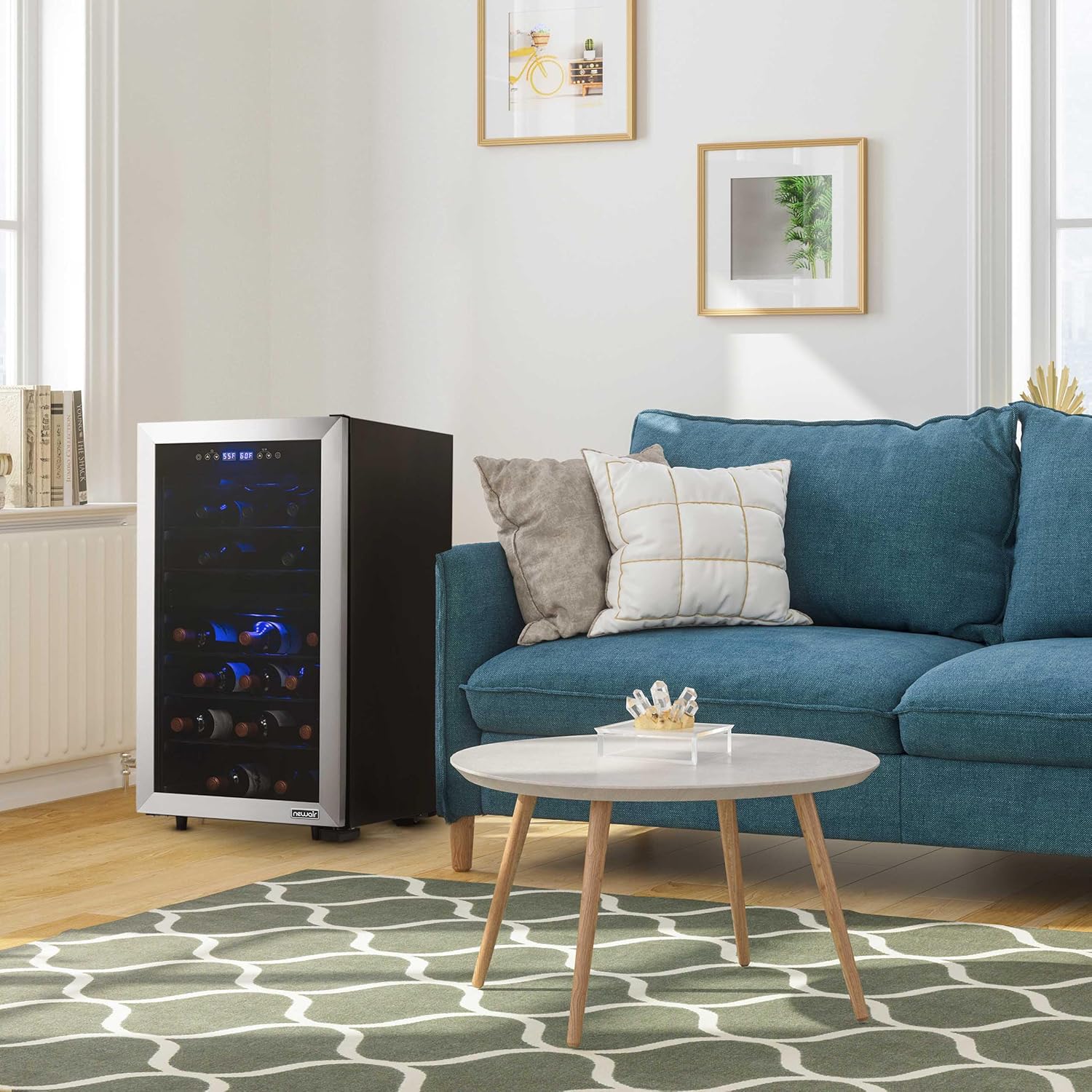 Restored Newair NWC043SS00-RB Freestanding Dual Zone Wine Fridge, 43 Bottles, Stainless Steel (Refurbished)