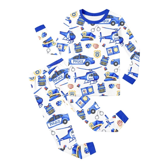 Toddler Kids Summer Two-Piece Outfit Crew Neck Long Sleeve Cartoon Graphic Print Tops Pants Casual Clothing Set Size 3-4T