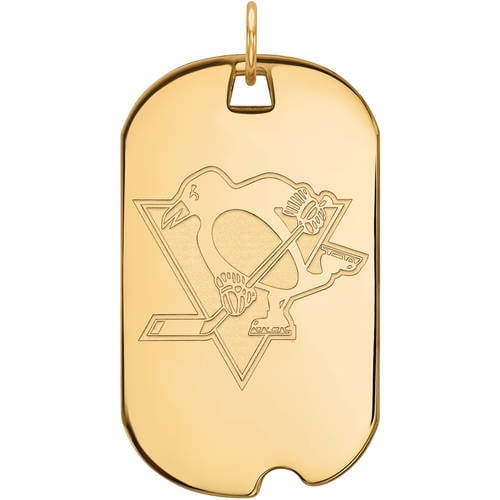 NHL Pittsburgh Penguins 14kt Yellow Gold Large Dog Tag
