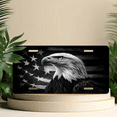 thumbnail image 6 of 1 Pcs 2D Flat License Plate Covers & Frames, Head of Bald Eagle For Decorative Front, Waterproof For Decoration Aluminum License Plate Covers & Frames Cover For Men Women, 12" X 6", 6 of 7