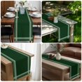 thumbnail image 5 of Minimalist Vintage Table Runner 108 Inches Long,Hunter Green Grid Lines Texture Cotton Linen Table Runners Dresser Scarves,Fabric Tabletop Scarf Furniture Cover for Home Dinner Party 13"x108", 5 of 9
