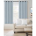 thumbnail image 2 of Pure Color Blackout Curtains Light Blocking Print Window Curtains, Modern Minimalist Solid Color Linen Texture Blue Thermal Insulated Window Drapes for Living Room Kitchen (2 Panels, 55"W x 39"L), 2 of 9