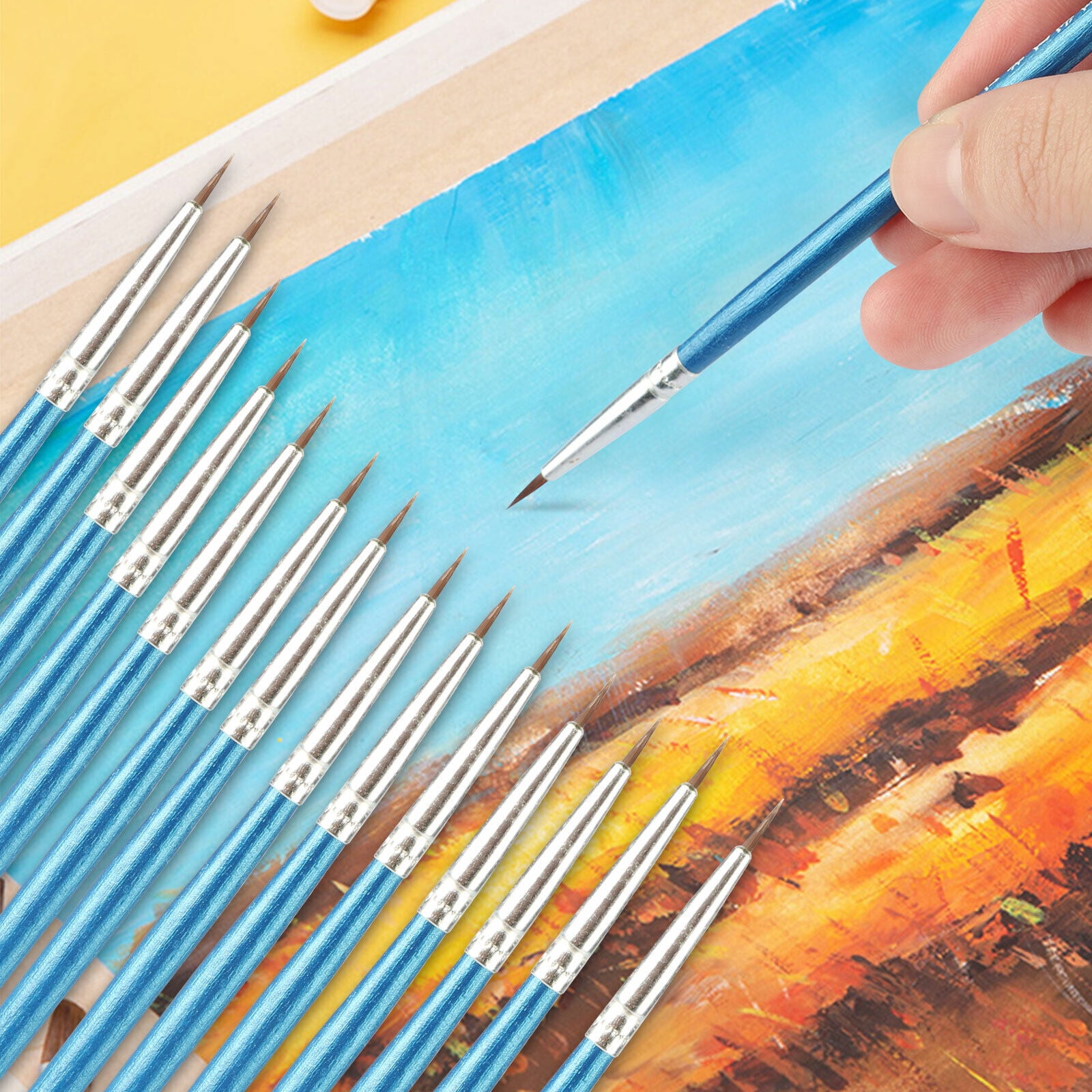 100Pcs Round Paint Brushes Small Paint Brushes Classroom Brushes Set for Face Acrylic Watercolor Oil and Crafts Model Canvas Painting