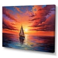 thumbnail image 2 of Designart "Sunset Sail Sailing into Beauty I" Sailing Boat Canvas Art Print, 2 of 5