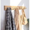 thumbnail image 3 of Wooden Wall Coat Rack Towel Rack with 4 Hooks Wall Hooks for Kitchen and Bathroom (white), 3 of 5