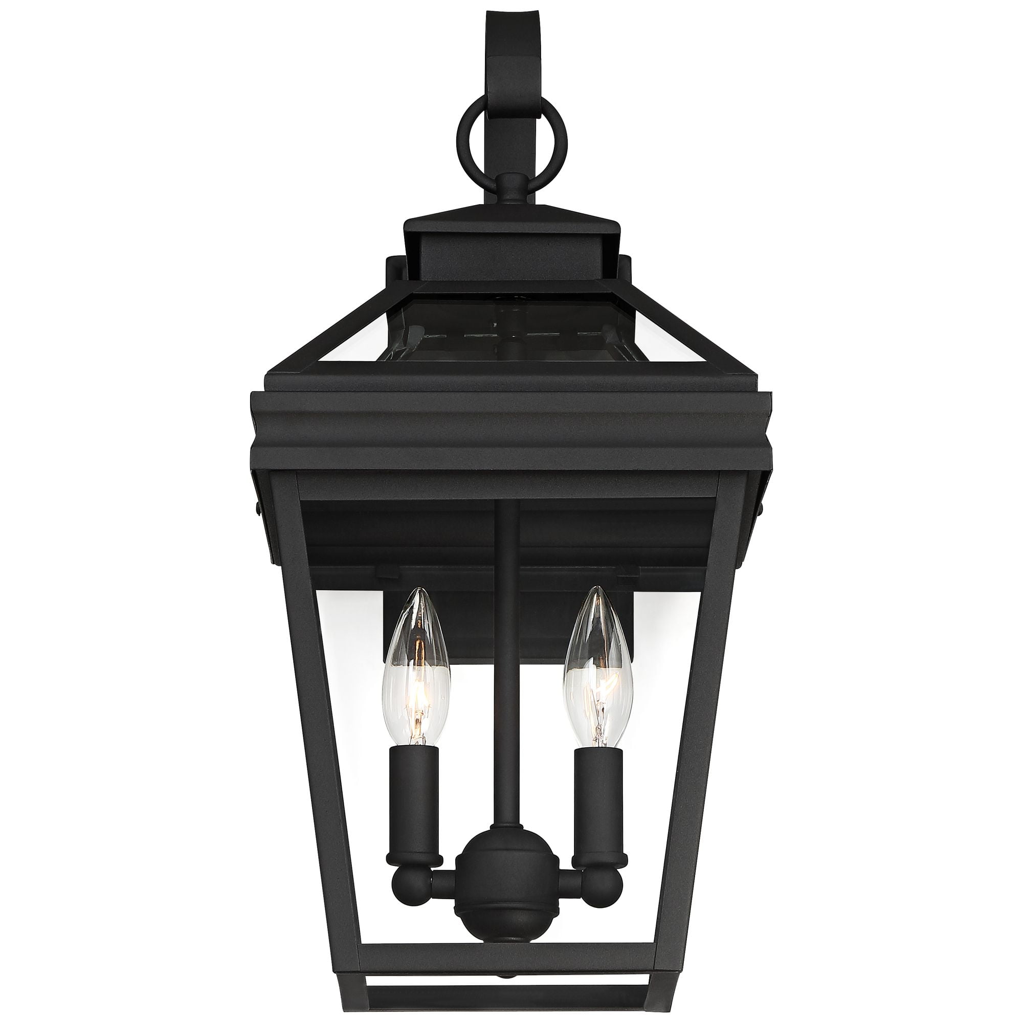 John Timberland Stratton Street Rustic Outdoor Wall Light Fixture Texturized Black 16 1/2" Clear Glass for Post Exterior Barn Deck House Porch Yard