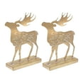 thumbnail image 3 of Gold Metal Reindeer Figurine Stand (Head Up) - Set of 2, 3 of 4