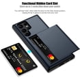 thumbnail image 2 of for Samsung S22 Ultra Case with Card Holder 5G 6.8 inch Slim Dual Layer Heavy Duty Protective Galaxy S22 Ultra Case Hidden Card Slot Wallet Case for Samsung S22 Ultra(Blue), 2 of 14