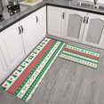 thumbnail image 2 of Green Christmas Tree and Snowflake Pattern Kitchen Rugs Sets Of 2,Anti Fatigue Kitchen Mat Rugs Non Slip Washable,Decorative Kitchen Floor Mats for Kitchen,Sink,Laundry,17"x30"+17"x47", 2 of 7
