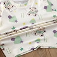 thumbnail image 4 of KPOPLK Summer Toddler Little Girls Pajamas Set Girl Cute Pattern Short Sleeve Tee & Shorts PJS Spring Set Kid Clothes Size 2-3 Years,Green, 4 of 6