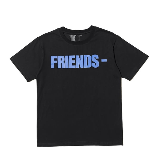Camiseta para Hombre Camiseta de Verano Hip-Hop de algodón con Estampado en V Grande para Adolescentes, Fashinable, Negro (letras Azules), L-Negro (letras Azules)-L oso de fresa Electrónica