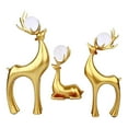 thumbnail image 4 of Estatuas de Alce de Navidad BLESIY 3 Piezas Figuras de reno 2024 conjunto de Adornos oro, 4 of 8