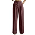 thumbnail image 5 of Dress Pants Women High Waisted Wide Leg Casual Stripe Trousers Breathable Stretch Business Dressy Office Pinstripe Slacks L, 5 of 9