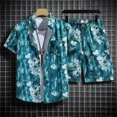 thumbnail image 3 of Conjuntos para hombre, camisetas de playa con estampado gráfico, ropa barata, camisetas, pantalones cortos, trajes para hombre, estilo coreano, novedad esencial a juego, 3 of 5