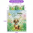 thumbnail image 5 of Dachshund Hello Spring Time Flower Floral Nature Quilt Bedding Set Wiener Dog Lover Gifts Idea 1 Blanket Bed Cover 2 Pillowcases - 02031, 5 of 5